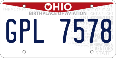 OH license plate GPL7578