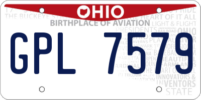 OH license plate GPL7579