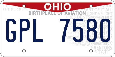 OH license plate GPL7580