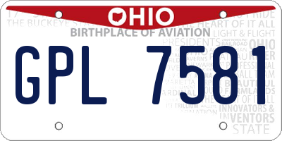 OH license plate GPL7581