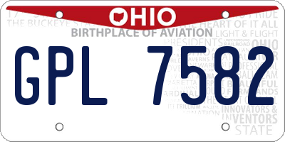 OH license plate GPL7582