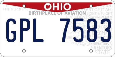 OH license plate GPL7583
