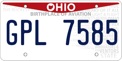 OH license plate GPL7585