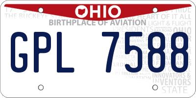 OH license plate GPL7588