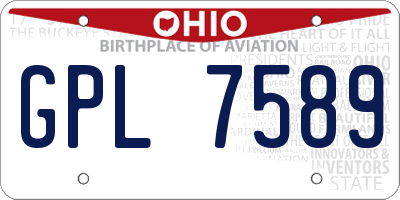 OH license plate GPL7589