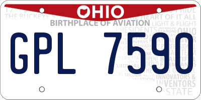 OH license plate GPL7590