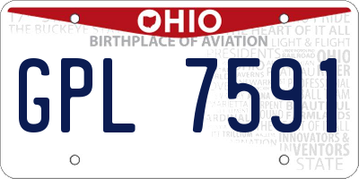 OH license plate GPL7591