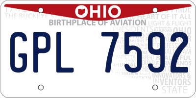 OH license plate GPL7592