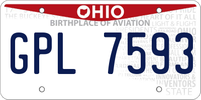 OH license plate GPL7593