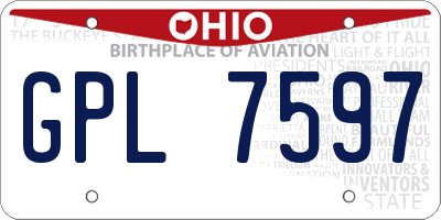 OH license plate GPL7597