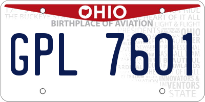 OH license plate GPL7601
