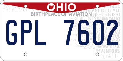 OH license plate GPL7602