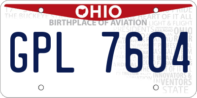 OH license plate GPL7604