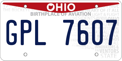 OH license plate GPL7607