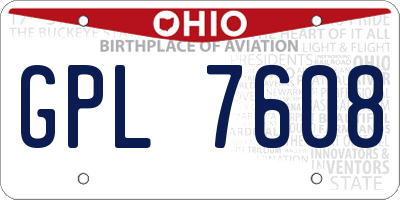 OH license plate GPL7608