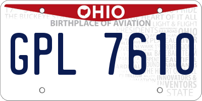 OH license plate GPL7610