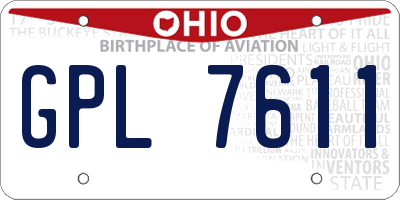 OH license plate GPL7611