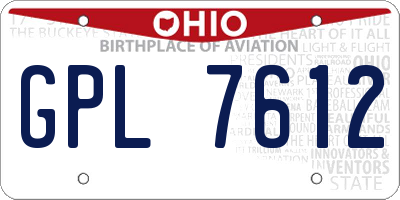 OH license plate GPL7612