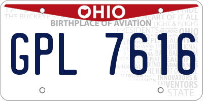 OH license plate GPL7616