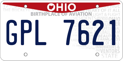 OH license plate GPL7621