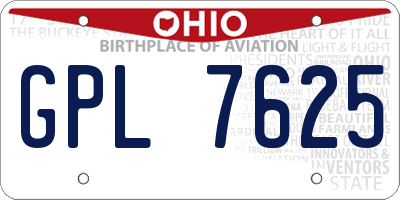 OH license plate GPL7625