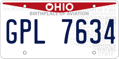 OH license plate GPL7634