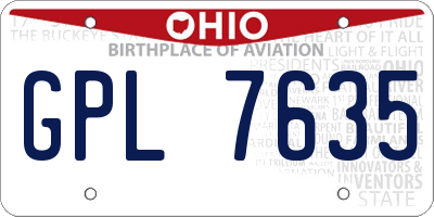OH license plate GPL7635