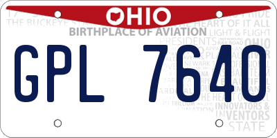 OH license plate GPL7640