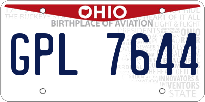 OH license plate GPL7644
