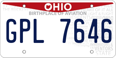 OH license plate GPL7646