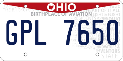 OH license plate GPL7650