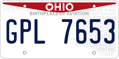 OH license plate GPL7653
