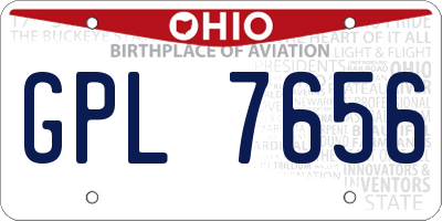 OH license plate GPL7656