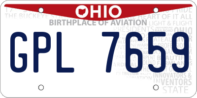 OH license plate GPL7659