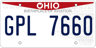 OH license plate GPL7660