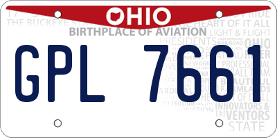 OH license plate GPL7661