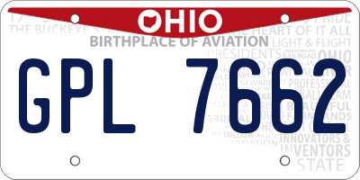 OH license plate GPL7662