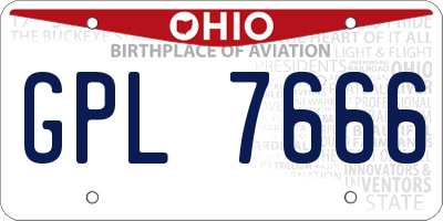 OH license plate GPL7666