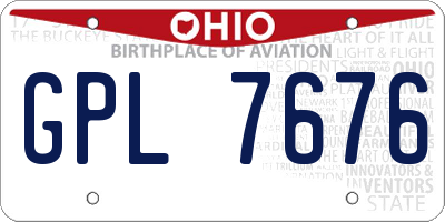 OH license plate GPL7676