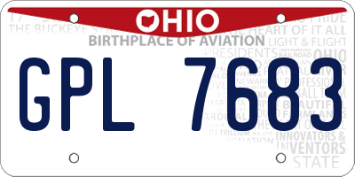 OH license plate GPL7683