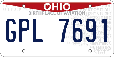 OH license plate GPL7691