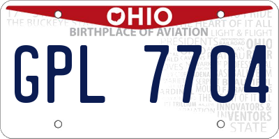 OH license plate GPL7704