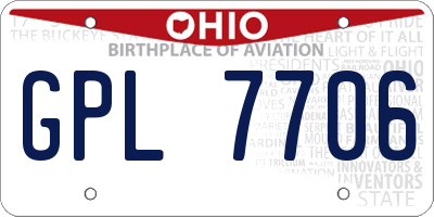 OH license plate GPL7706