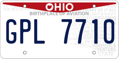 OH license plate GPL7710