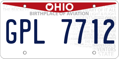 OH license plate GPL7712