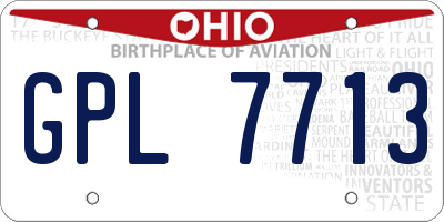 OH license plate GPL7713