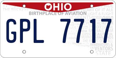 OH license plate GPL7717