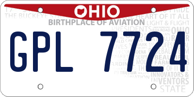 OH license plate GPL7724