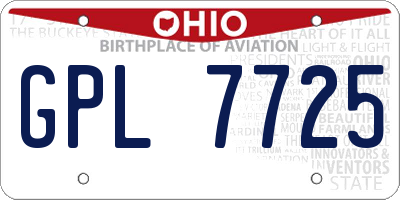 OH license plate GPL7725