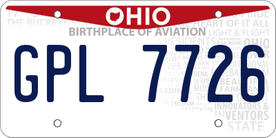 OH license plate GPL7726